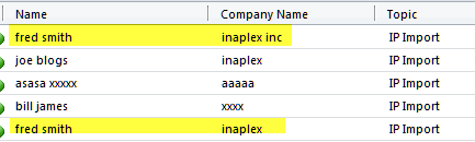Sample lead data imported into Microsoft CRM Sample lead data imported into Microsoft CRM